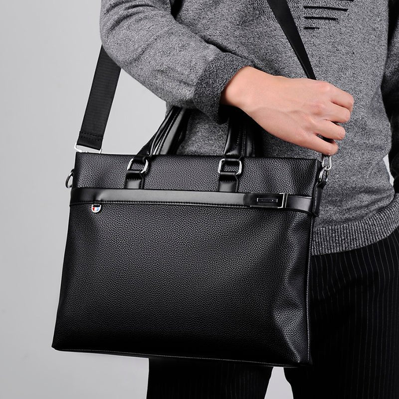 Large Capacity Business Handbag Men's Soft Leather Briefcase | Luxury Home Accessories | Heulog Glow