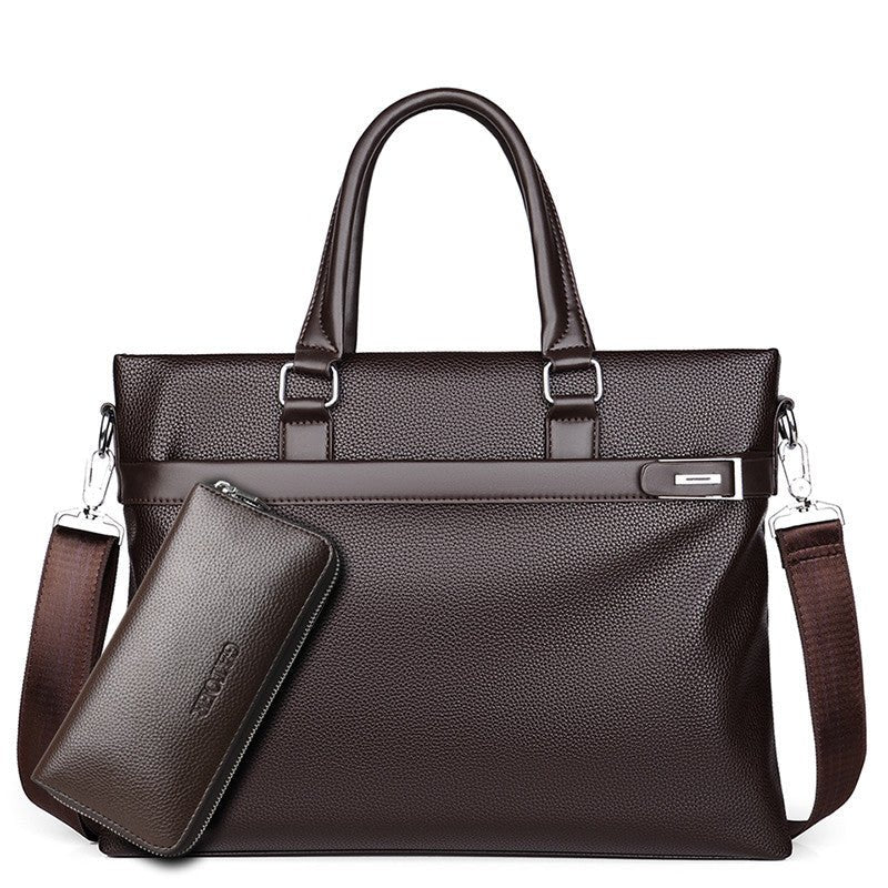 Large Capacity Business Handbag Men's Soft Leather Briefcase | Luxury Home Accessories | Heulog Glow