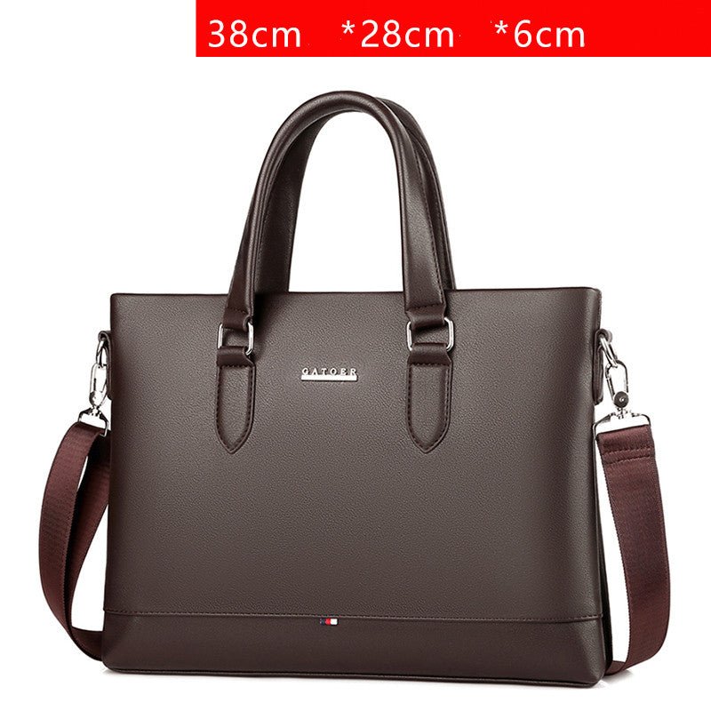 Large Capacity Business Handbag Men's Soft Leather Briefcase | Luxury Home Accessories | Heulog Glow