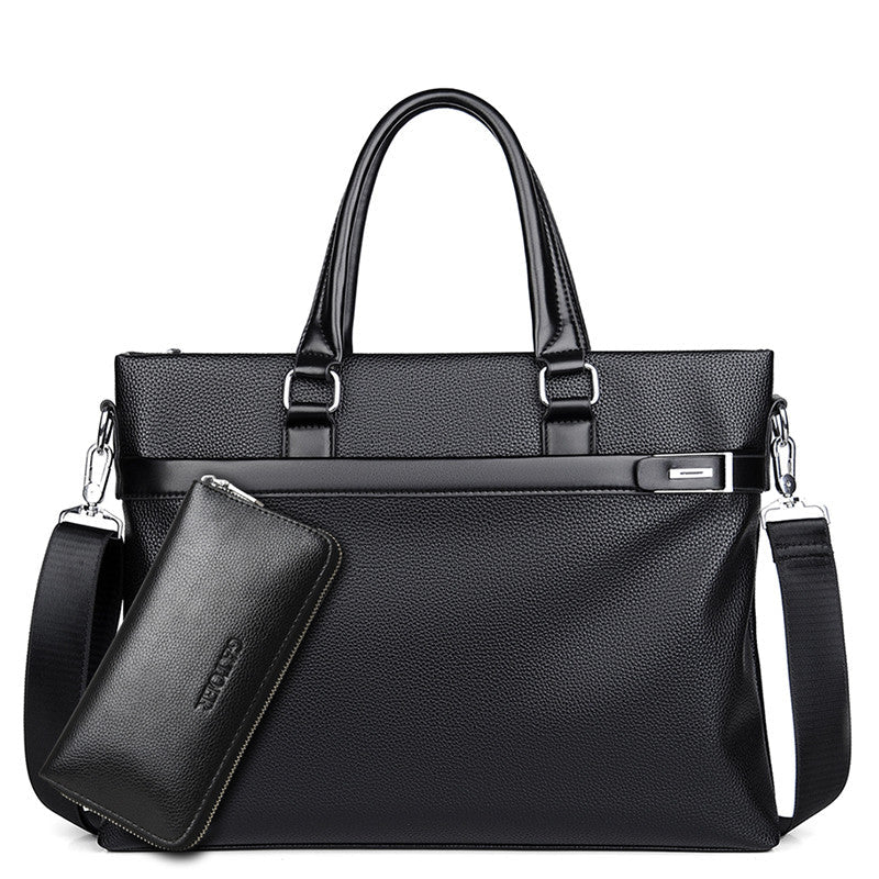 Large Capacity Business Handbag Men's Soft Leather Briefcase | Luxury Home Accessories | Heulog Glow