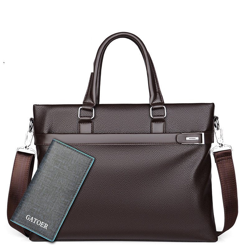 Large Capacity Business Handbag Men's Soft Leather Briefcase | Luxury Home Accessories | Heulog Glow