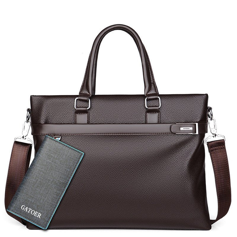 Large Capacity Business Handbag Men's Soft Leather Briefcase | Luxury Home Accessories | Heulog Glow