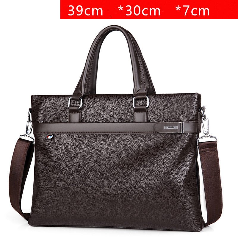 Large Capacity Business Handbag Men's Soft Leather Briefcase | Luxury Home Accessories | Heulog Glow