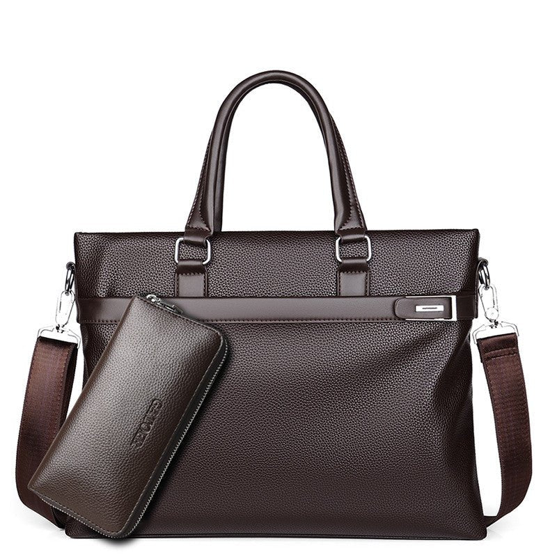 Large Capacity Business Handbag Men's Soft Leather Briefcase | Luxury Home Accessories | Heulog Glow