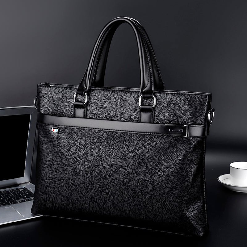 Large Capacity Business Handbag Men's Soft Leather Briefcase | Luxury Home Accessories | Heulog Glow