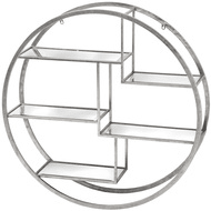 Large Circular Silver Wall Hanging Multi Shelf | Luxury Home Accessories | Heulog Glow