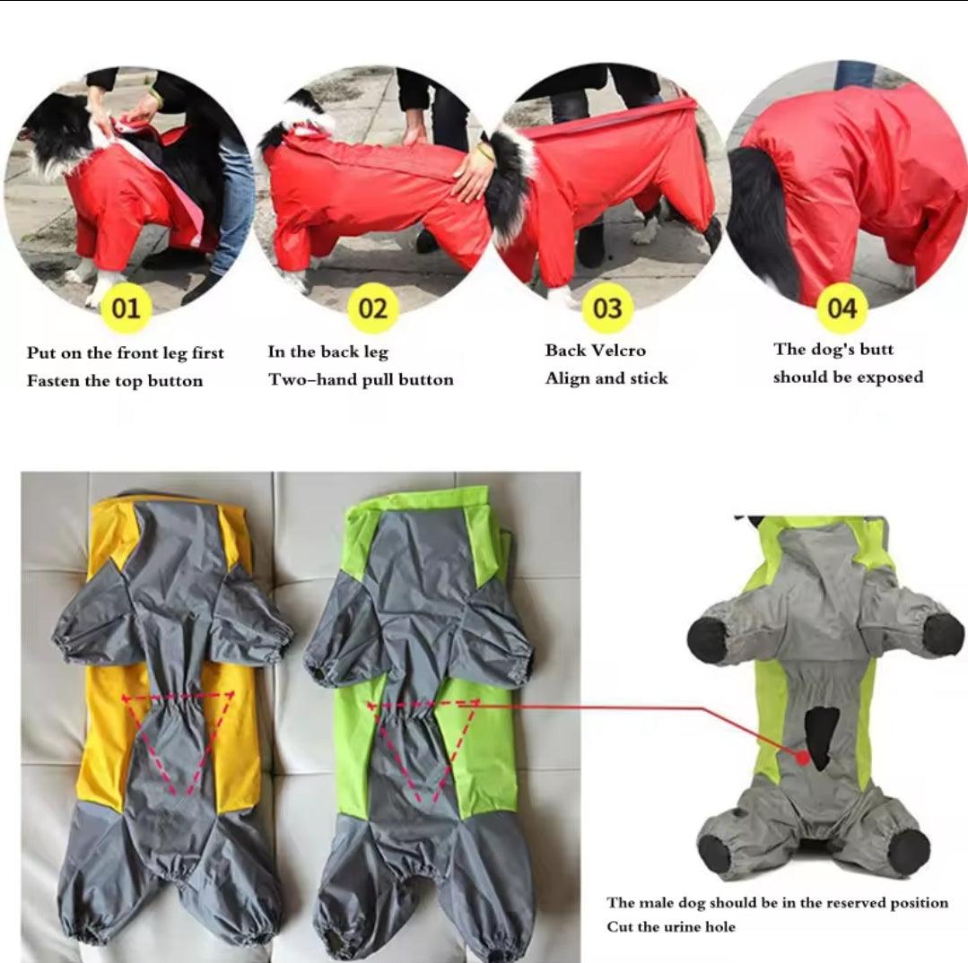 Large Dog Rain Coat - All-In-One | Luxury Home Accessories | Heulog Glow