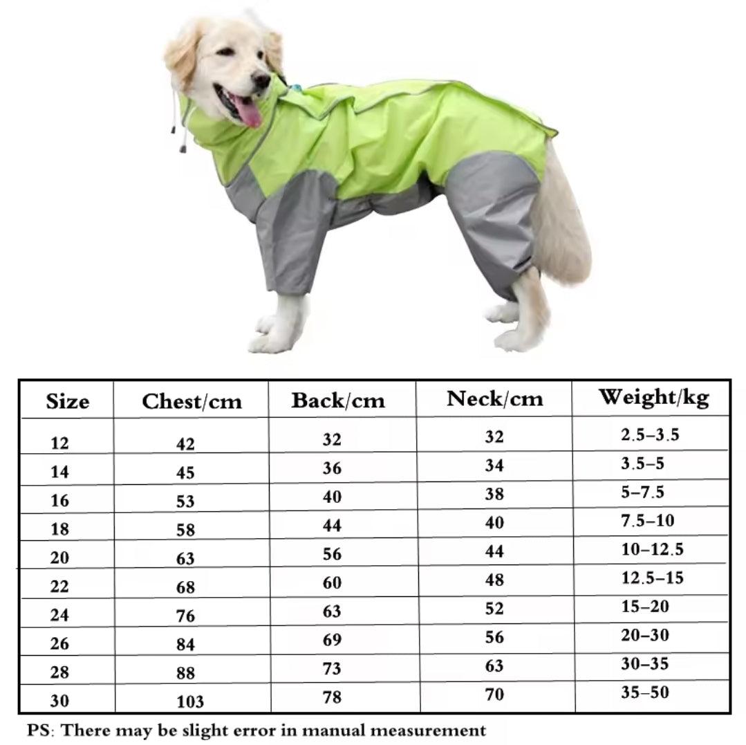 Large Dog Rain Coat - All-In-One | Luxury Home Accessories | Heulog Glow