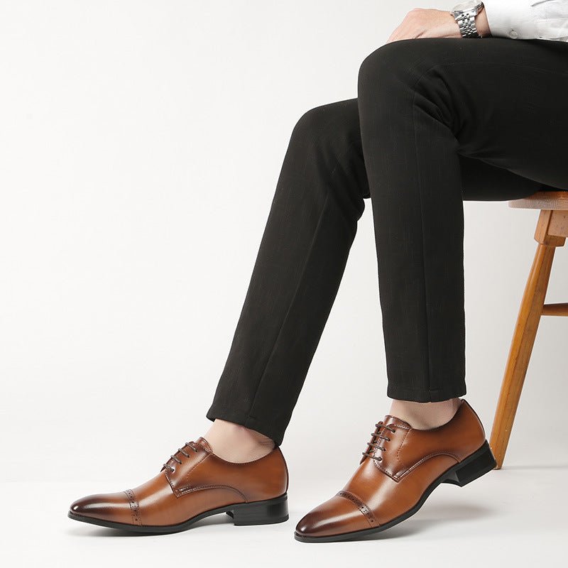 Large Size Four Seasons New British Business Leather Shoes Men's Gentleman Lace-up Shoes | Luxury Home Accessories | Heulog Glow