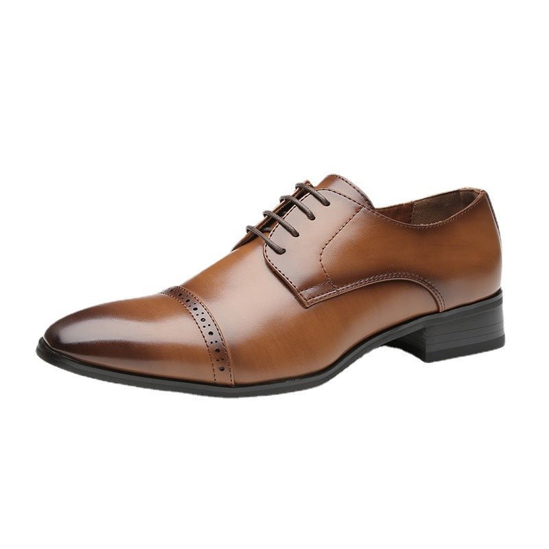 Large Size Four Seasons New British Business Leather Shoes Men's Gentleman Lace-up Shoes | Luxury Home Accessories | Heulog Glow