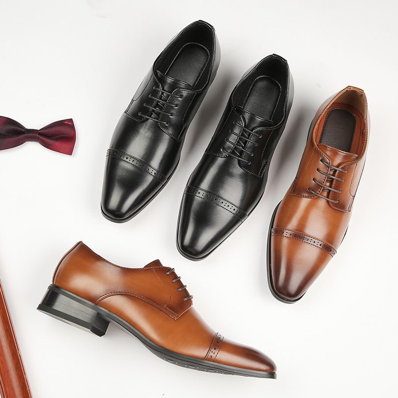 Large Size Four Seasons New British Business Leather Shoes Men's Gentleman Lace-up Shoes | Luxury Home Accessories | Heulog Glow