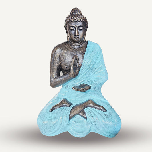 Large Turquoise & Stone Buddha Meditation in Stupa - 1.5m | Luxury Home Accessories | Heulog Glow