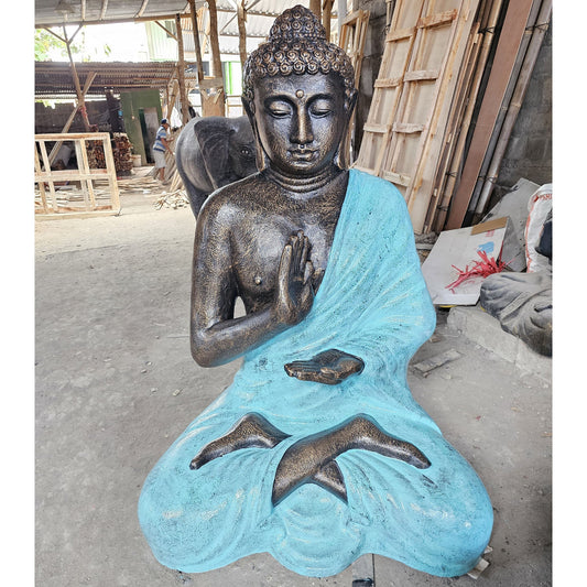 Large Turquoise & Stone Buddha Meditation in Stupa - 1.5m | Luxury Home Accessories | Heulog Glow
