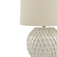 Lattice Ceramic Table Lamp With Linen Shade | Luxury Home Accessories | Heulog Glow