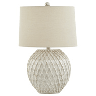 Lattice Ceramic Table Lamp With Linen Shade | Luxury Home Accessories | Heulog Glow