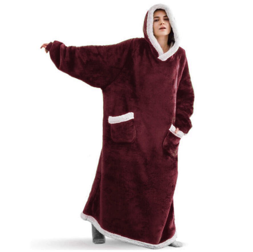 Lazy Blanket Hooded Flannel TV Blanket Lazy Clothes Pajamas Sweater | Luxury Home Accessories | Heulog Glow