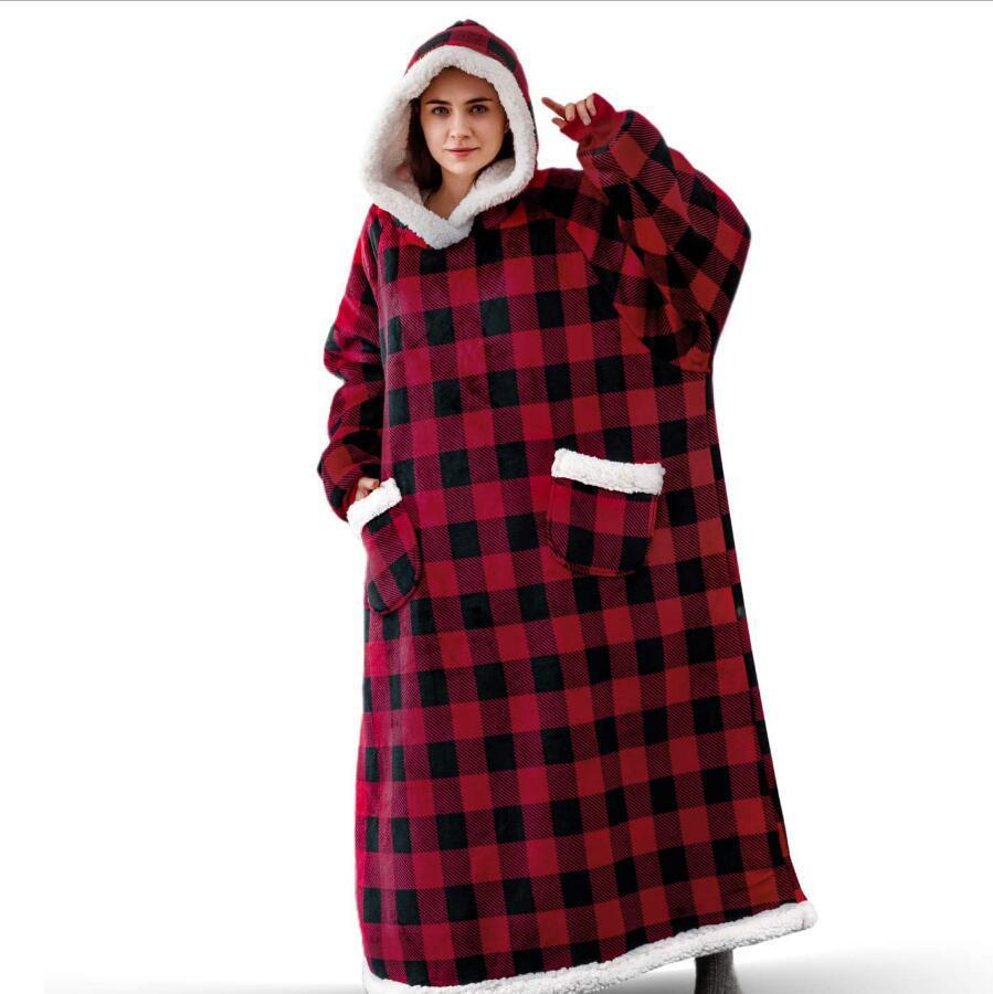 Lazy Blanket Hooded Flannel TV Blanket Lazy Clothes Pajamas Sweater | Luxury Home Accessories | Heulog Glow