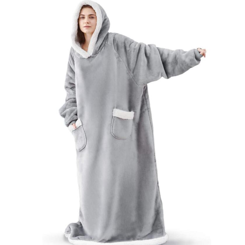 Lazy Blanket Hooded Flannel TV Blanket Lazy Clothes Pajamas Sweater | Luxury Home Accessories | Heulog Glow