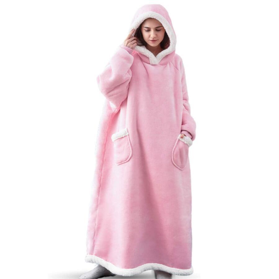 Lazy Blanket Hooded Flannel TV Blanket Lazy Clothes Pajamas Sweater | Luxury Home Accessories | Heulog Glow