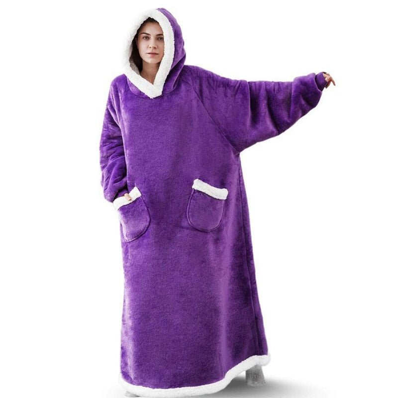 Lazy Blanket Hooded Flannel TV Blanket Lazy Clothes Pajamas Sweater | Luxury Home Accessories | Heulog Glow