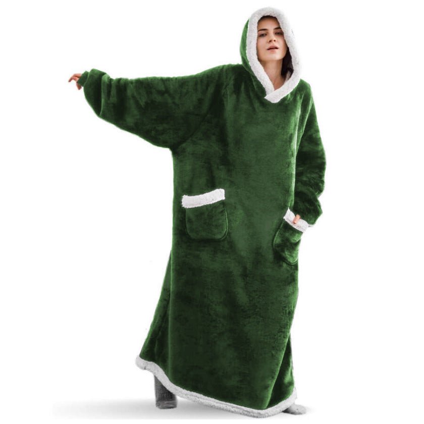 Lazy Blanket Hooded Flannel TV Blanket Lazy Clothes Pajamas Sweater | Luxury Home Accessories | Heulog Glow