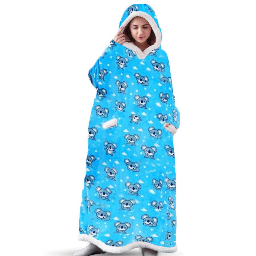 Lazy Blanket Hooded Flannel TV Blanket Lazy Clothes Pajamas Sweater | Luxury Home Accessories | Heulog Glow