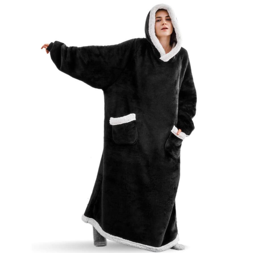 Lazy Blanket Hooded Flannel TV Blanket Lazy Clothes Pajamas Sweater | Luxury Home Accessories | Heulog Glow