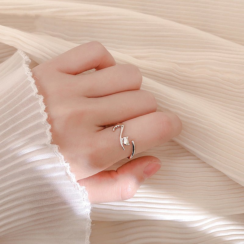 Lazy Cat Open Ring Women Creative Niche Design Cute Cat Ring | Luxury Home Accessories | Heulog Glow