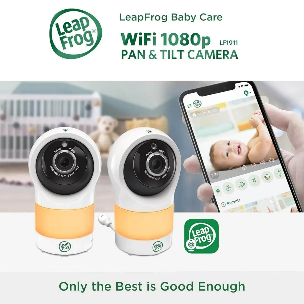 LeapFrog LF1911HD WiFi Standalone Video Baby Monitor | Luxury Home Accessories | Heulog Glow