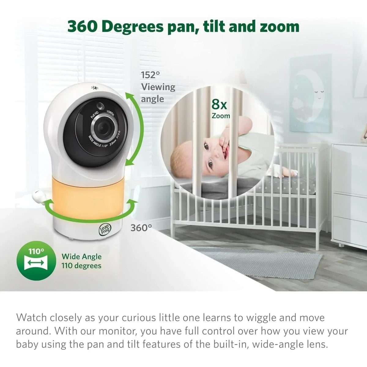 LeapFrog LF1911HD WiFi Standalone Video Baby Monitor | Luxury Home Accessories | Heulog Glow