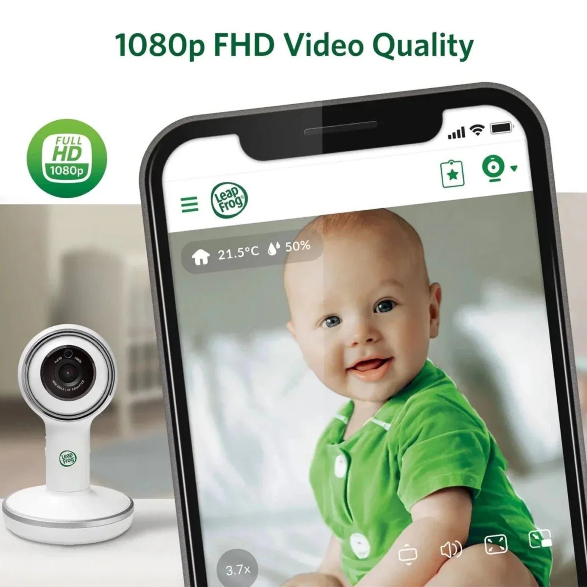 LeapFrog LF5817HD 7" Wi-Fi Smart Video Baby Monitor | Luxury Home Accessories | Heulog Glow