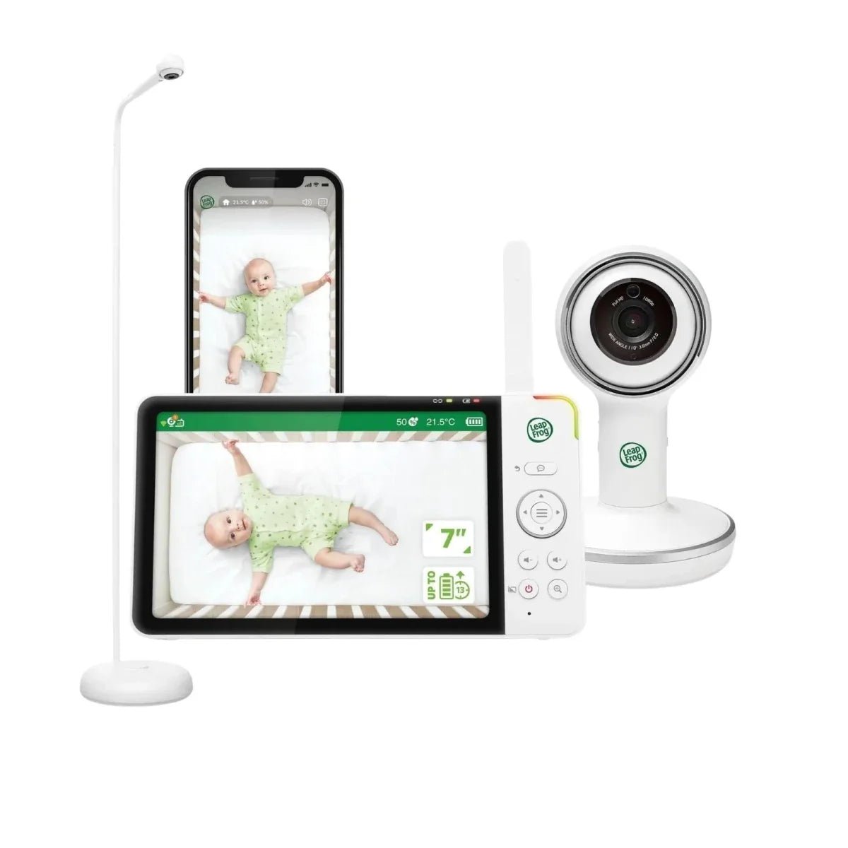 LeapFrog LF5817HD 7" Wi-Fi Smart Video Baby Monitor | Luxury Home Accessories | Heulog Glow