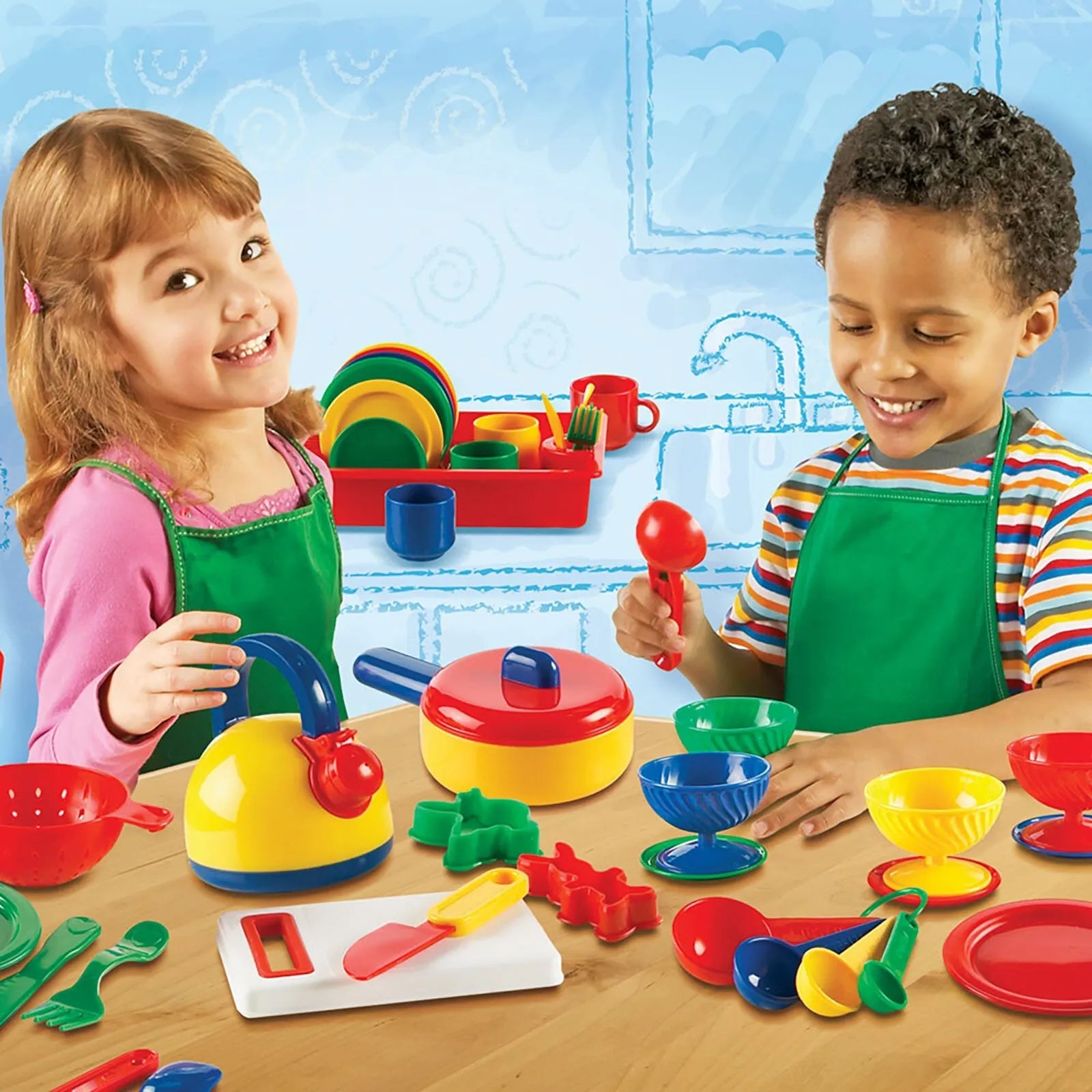 Learning Resources Pretend & Play Great Value Kitchen Set | Luxury Home Accessories | Heulog Glow