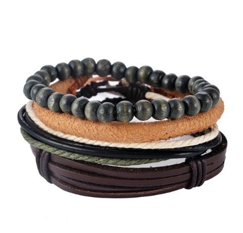 Leather Bracelet Men Multilayer Bead Bracelet Punk Wrap Bracelets for Women Vintage punk Men Jewelry | Luxury Home Accessories | Heulog Glow