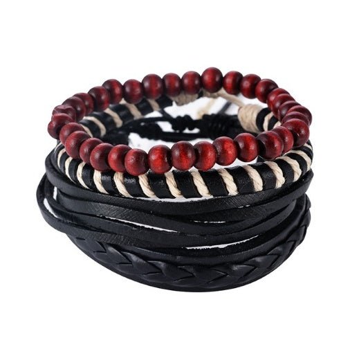 Leather Bracelet Men Multilayer Bead Bracelet Punk Wrap Bracelets for Women Vintage punk Men Jewelry | Luxury Home Accessories | Heulog Glow