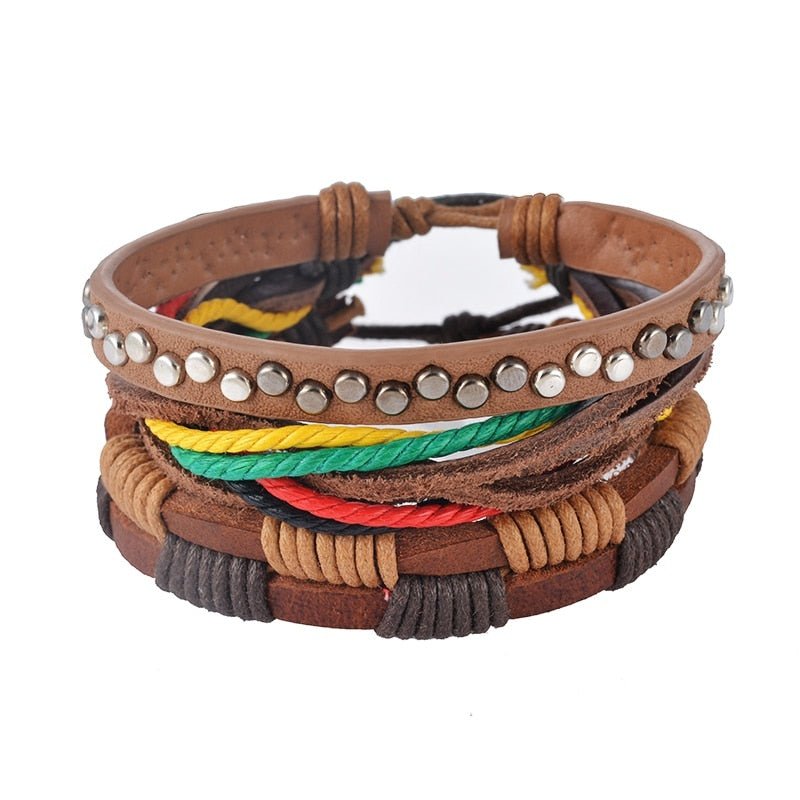 Leather Bracelet Men Multilayer Bead Bracelet Punk Wrap Bracelets for Women Vintage punk Men Jewelry | Luxury Home Accessories | Heulog Glow
