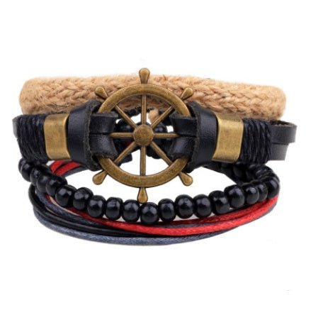 Leather Bracelet Men Multilayer Bead Bracelet Punk Wrap Bracelets for Women Vintage punk Men Jewelry | Luxury Home Accessories | Heulog Glow