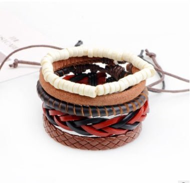 Leather Bracelet Men Multilayer Bead Bracelet Punk Wrap Bracelets for Women Vintage punk Men Jewelry | Luxury Home Accessories | Heulog Glow