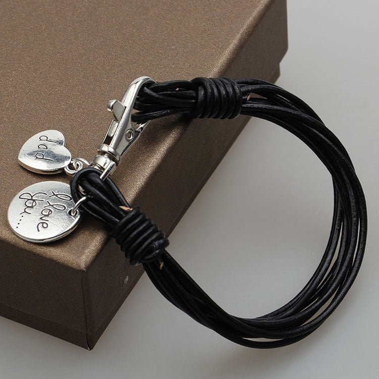 Leather Dad Men's Bracelet Father's Day Gift Small Gift | Luxury Home Accessories | Heulog Glow
