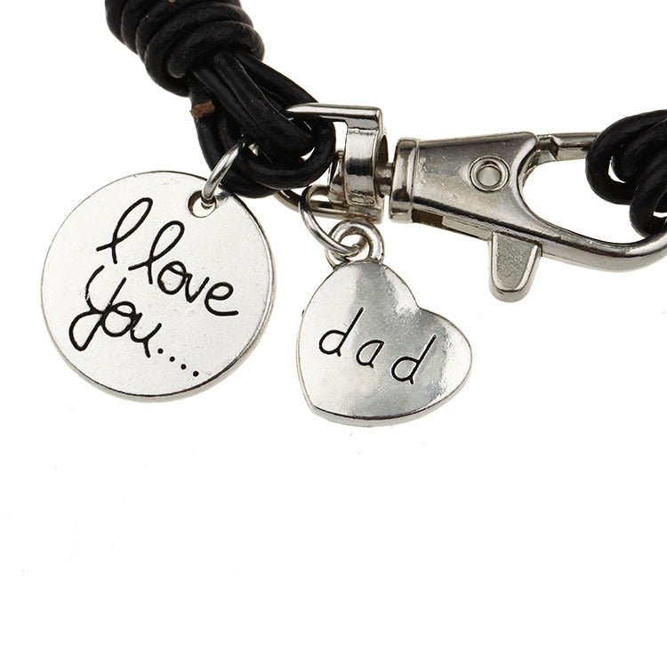 Leather Dad Men's Bracelet Father's Day Gift Small Gift | Luxury Home Accessories | Heulog Glow