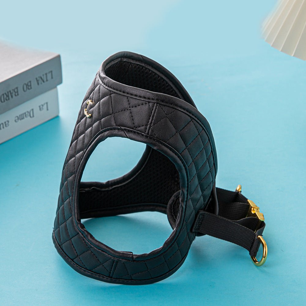 Leather Dog Chest And Back Traction Suit | Luxury Home Accessories | Heulog Glow