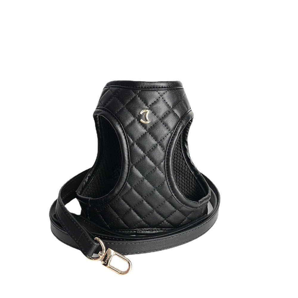 Leather Dog Chest And Back Traction Suit | Luxury Home Accessories | Heulog Glow