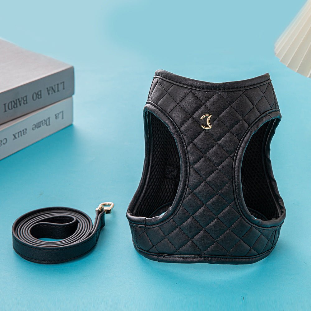 Leather Dog Chest And Back Traction Suit | Luxury Home Accessories | Heulog Glow
