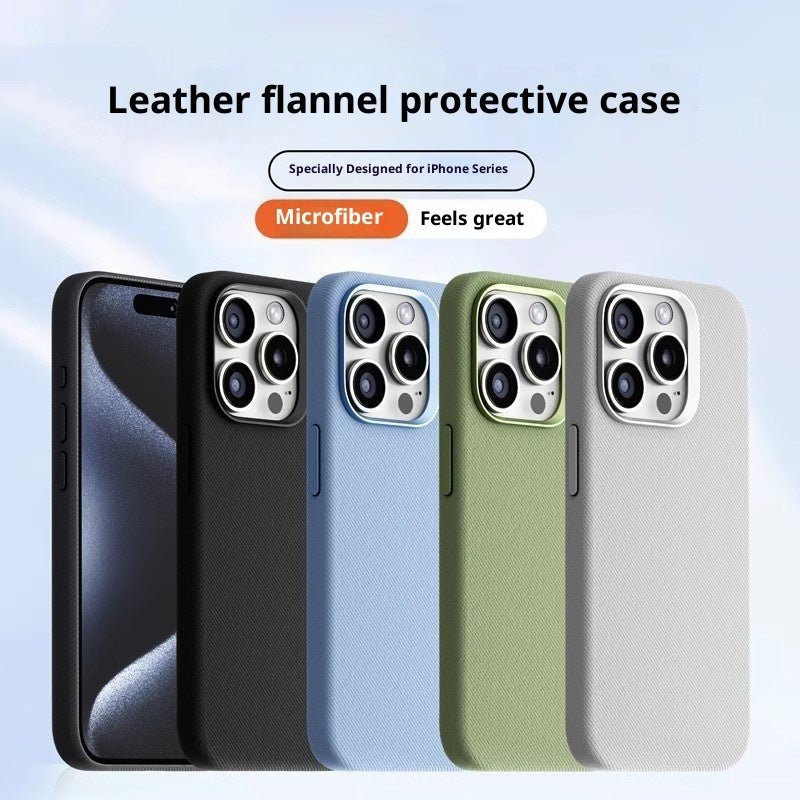 Leather Flannel Fabric Magnetic Phone Case | Luxury Home Accessories | Heulog Glow
