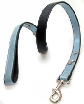 Leather Lead Light Blue Bones 15mm X 100cm | Luxury Home Accessories | Heulog Glow