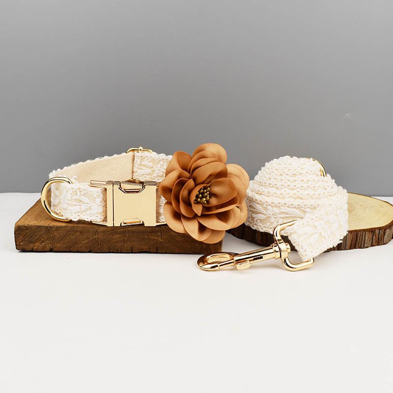 Leaves Lace Pet Vest Collar Wedding Exclusive For Cross-border Dog Leash One Piece Hair Lettering Change Button | Luxury Home Accessories | Heulog Glow