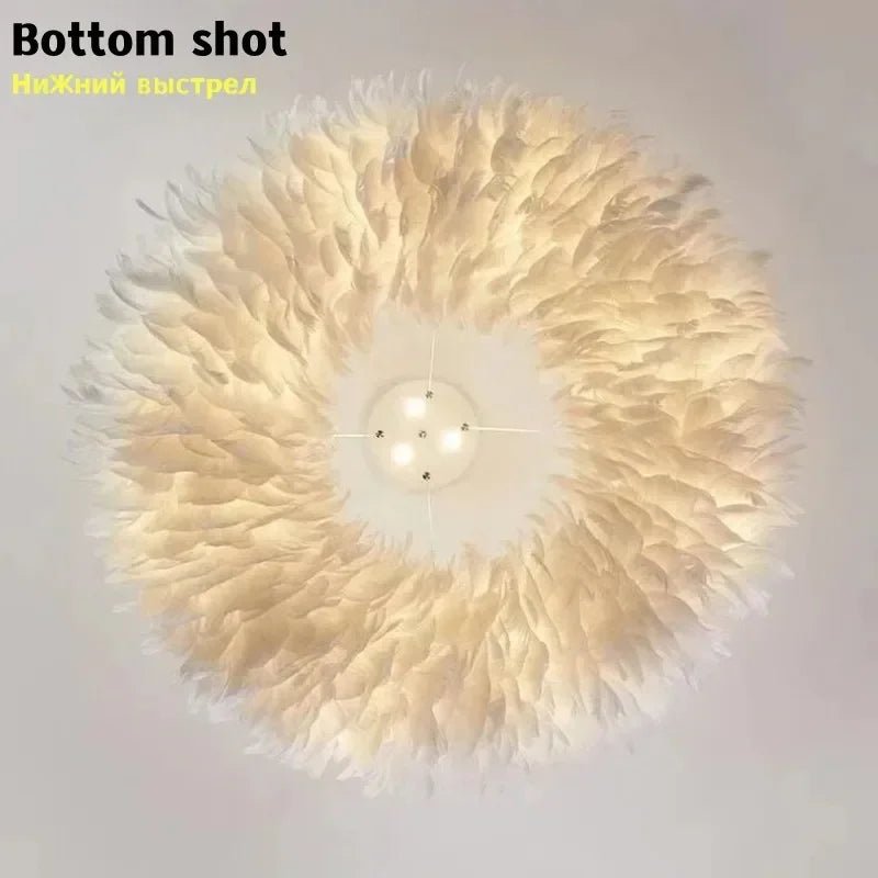 Led Ceiling Chandelier With Feathers Pendant Hanging Light | Luxury Home Accessories | Heulog Glow