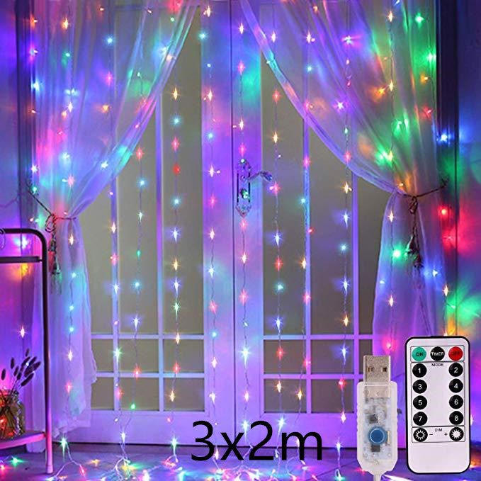 LED Curtain Garland On The Window USB String Lights Remote Control Christmas Decorations For Home Room | Luxury Home Accessories | Heulog Glow