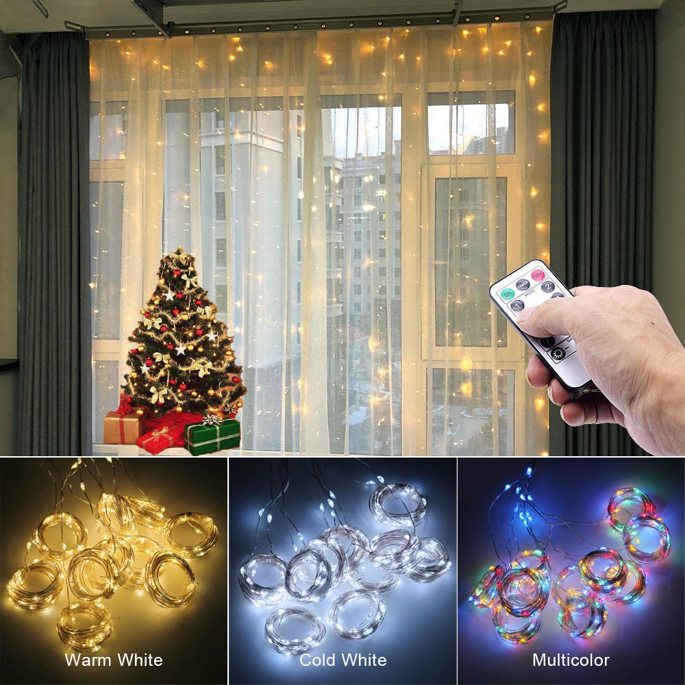LED Curtain Garland On The Window USB String Lights Remote Control Christmas Decorations For Home Room | Luxury Home Accessories | Heulog Glow