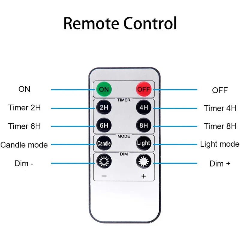 LED Glass Candle Full Set Remote Control Timer for Christmas Wedding | Luxury Home Accessories | Heulog Glow